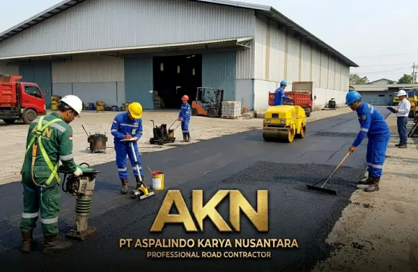 jasa aspal bekasi mengerjakan di gudang industri