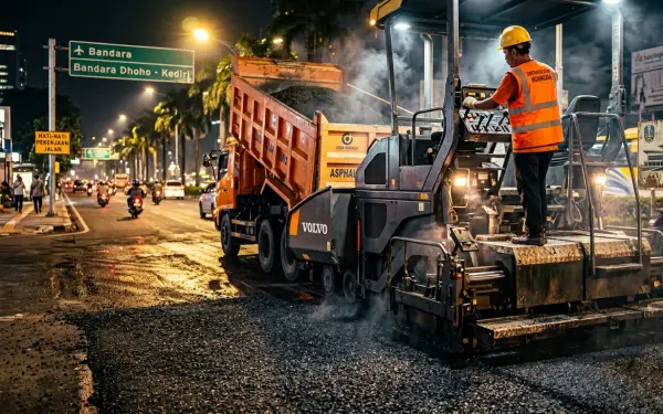 jasa aspal jalan kediri melakukan pekerjaan setelah mta hari terbenam