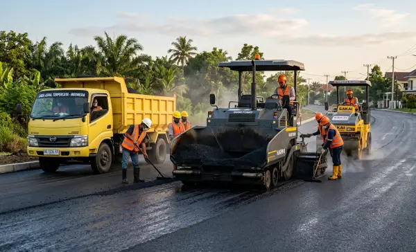 jasa pemborong aspal melakukan pekerjaan di perumahan