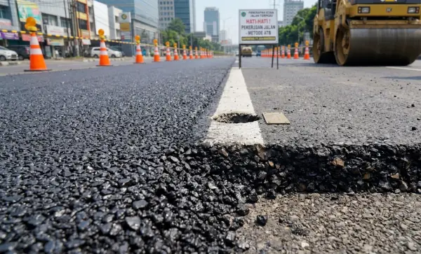 proses pengaspalan jalan dengan metode ATB