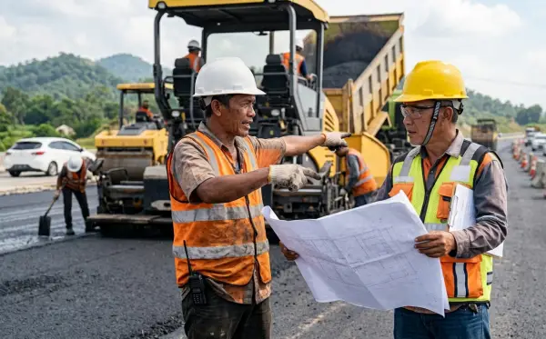 jasa pengaspalan subang sedang membahas proyek yang berjalan