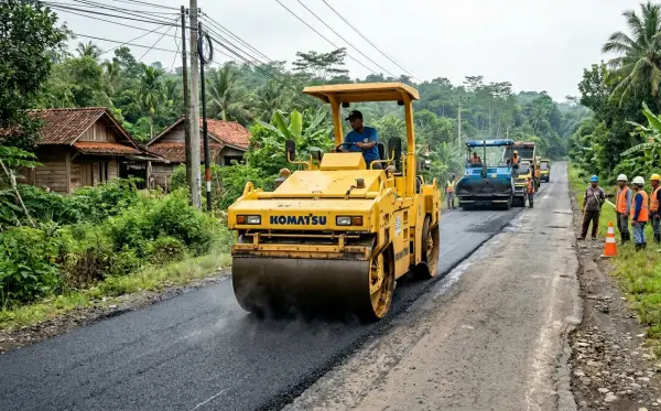 jasa aspal jalan serang mengerjakan jalan desa