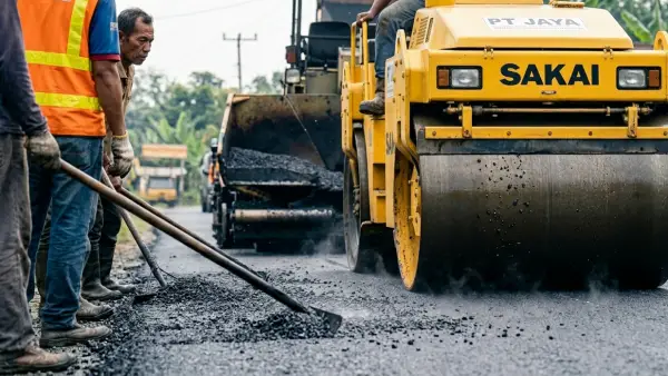 jasa aspal jalan pandeglang dengan tenaga ahli profesional