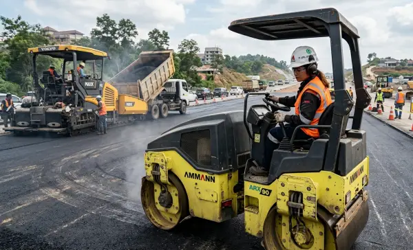 jasa pengaspalan serang menggunakan unit yang terbaru