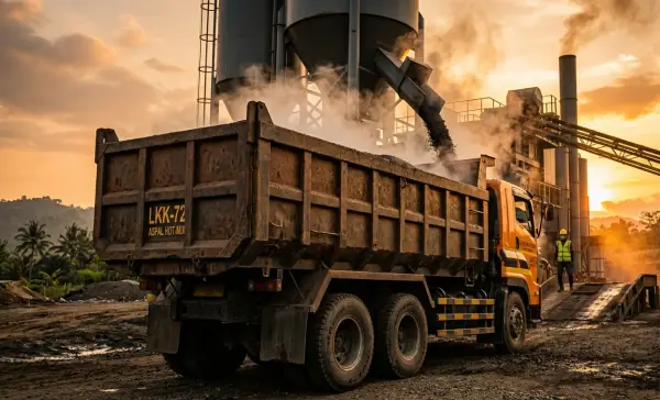 pabrik AMP karawang saat loading aspal paling baru
