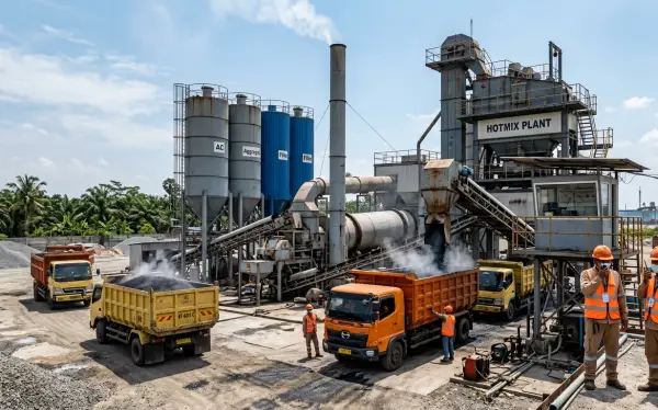Pabrik Aspal Hotmix AMP Jakarta menggunakan mesin yang canggih