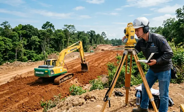 jasa survey topografi sukabi,o melakukan pengukuran dengan proyek swasta