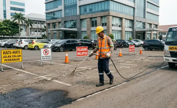 menghitung kebutuhan tack coat pada pengaspalan jalan kembali