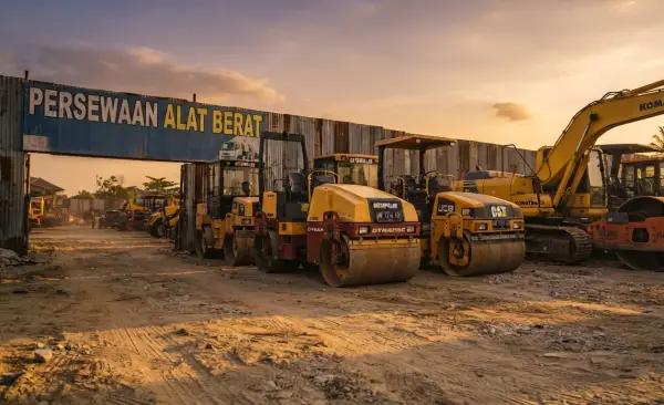 sewa alat berat serang untuk pengaspalan jalan