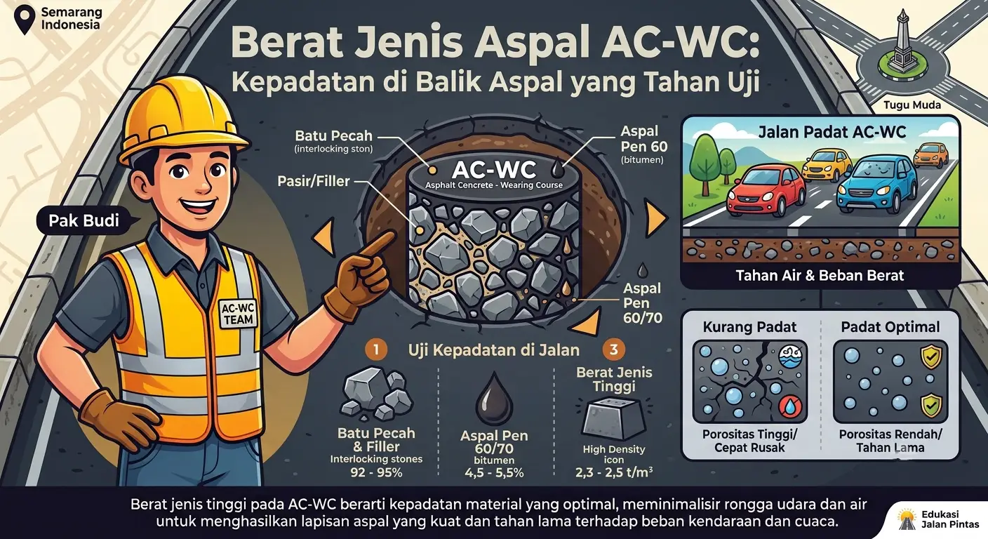 berat jenis aspal ACWC di jasa pengaspalan jalan